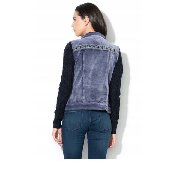 Desigual Blue and Black Denim Jacket - Picture 3 of 9